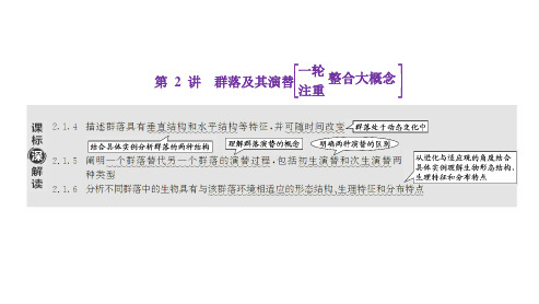 2025年高考生物总复习配套课件第十单元种群和群落第2讲群落及其演替