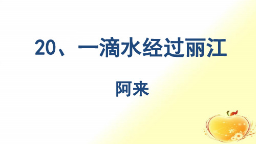 部编版初中语文八年级下册《一滴水经过丽江》优质PPT课件