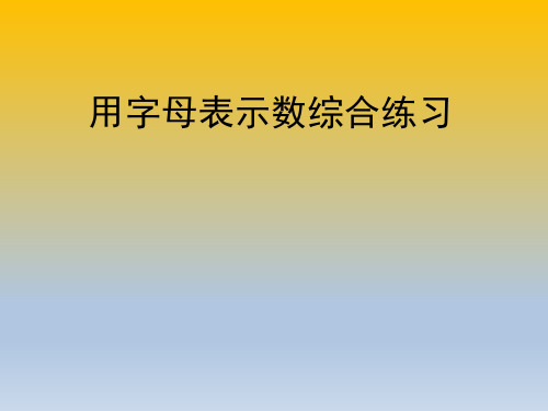 五四青岛版四年级上册数学用字母表示数综合练习课件