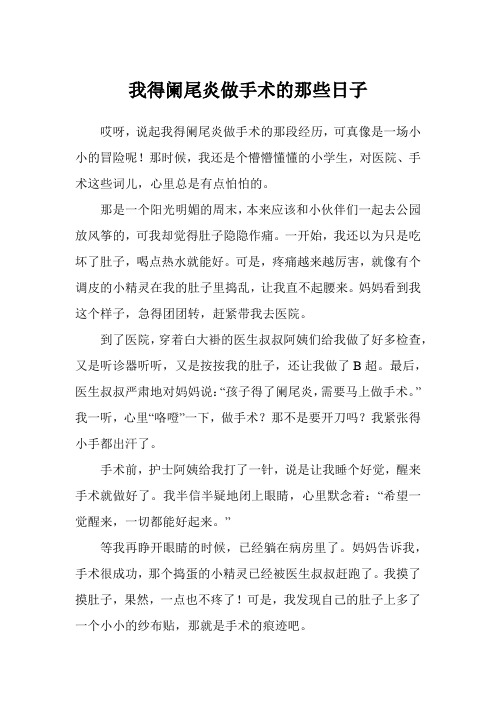 我得阑尾炎做手术的那些日子