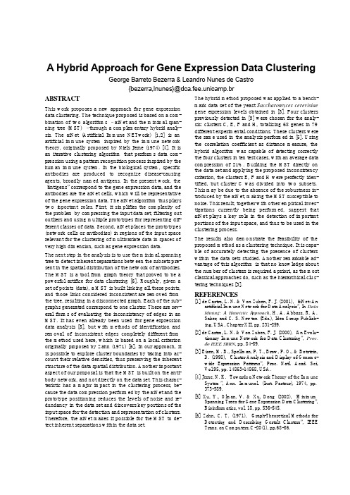 A Hybrid Approach for Gene Expression Data Clustering ABSTRACT