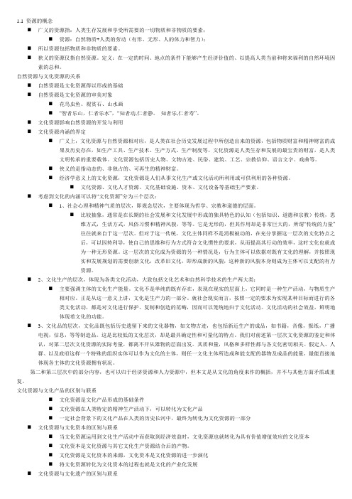 文化资源学考试重点