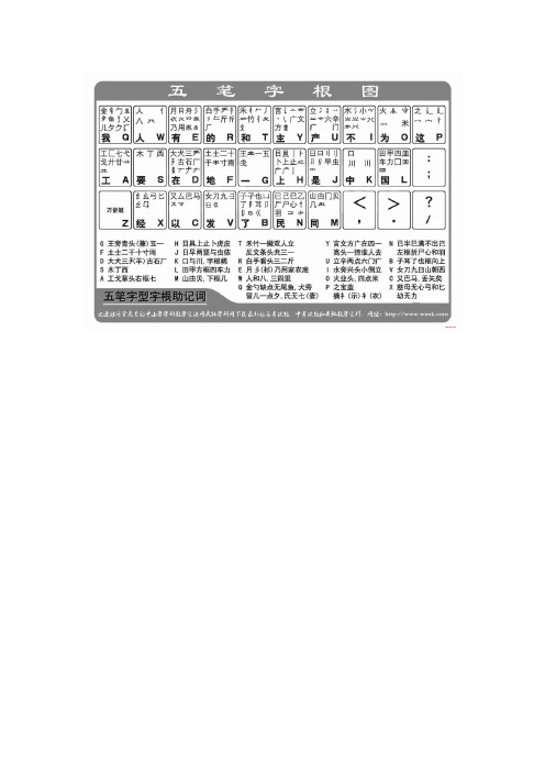 中级版五笔口诀简单易学+键位图