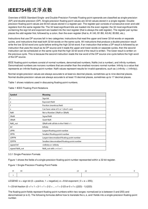 IEEE754格式浮点数