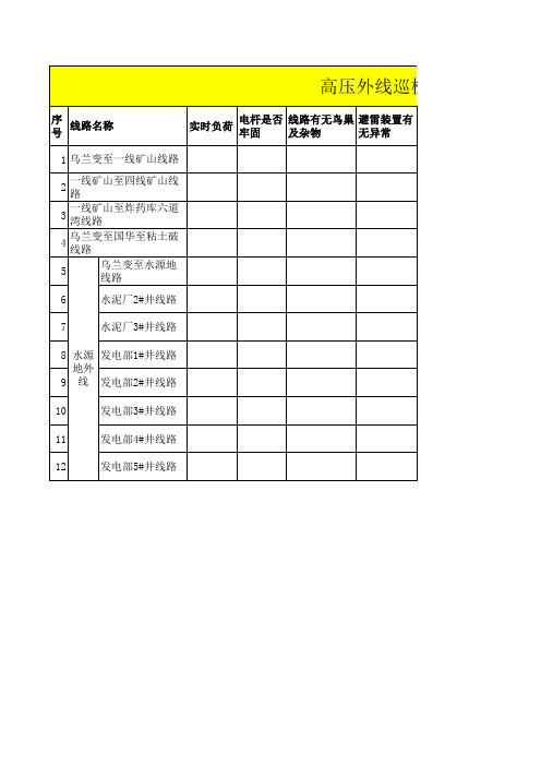 高压外线巡检记录