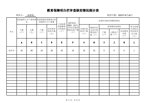 (朱绪勇)教育保障明白栏审查核实情况统计表