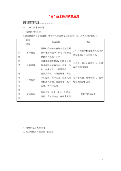 高中地理小专题大智慧“3S”技术的判断及应用教学案鲁教版必修3