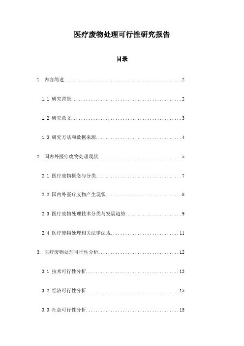 医疗废物处理可行性研究报告