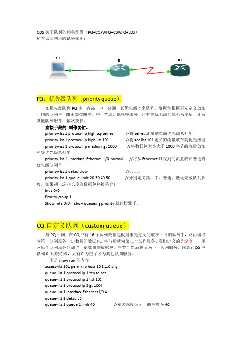 QOS(PQ+CQ+WFQ+CBWFQ+LLQ)配置实例