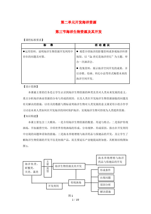 江苏省扬州市高中地理第二单元开发海洋资源2.3海洋生物资源及其开发教案鲁教版选修2