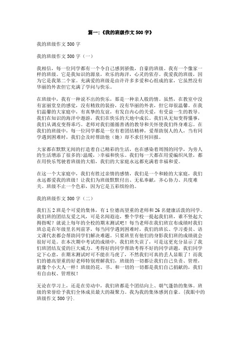 我眼中的班级作文500字