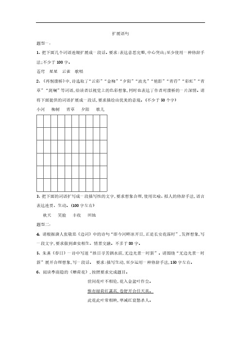 最新高考语文二轮复习考点题型变形专练：(7)扩展语句