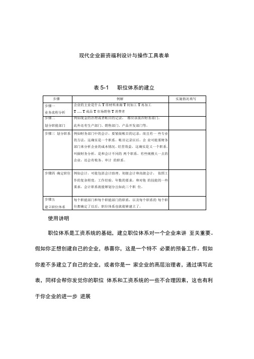 现代企业薪资福利设计与操作工具分析表单