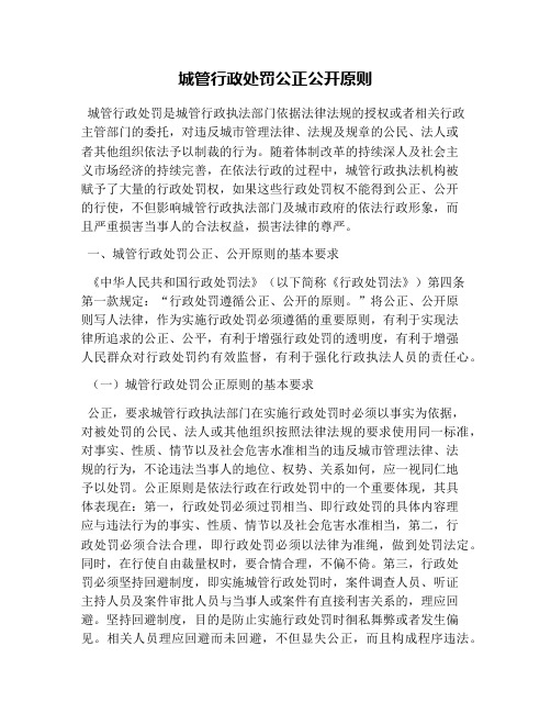 城管行政处罚公正公开原则