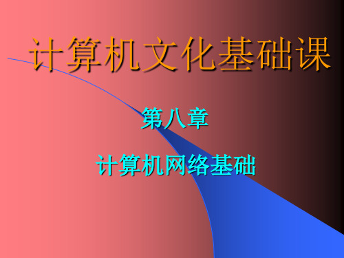 计算机文化基础课第八章.ppt