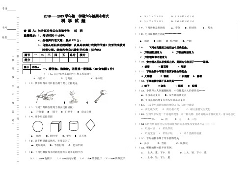 六年级上册科学试题-期末测试卷 教科版(含答案)