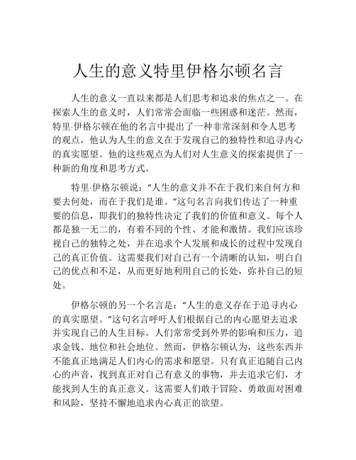 人生的意义特里伊格尔顿名言