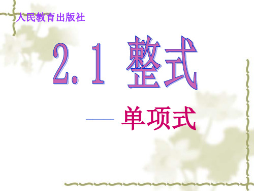 人教版初中数学课标版七年级上册第二章2.1整式课件(共16张PPT)