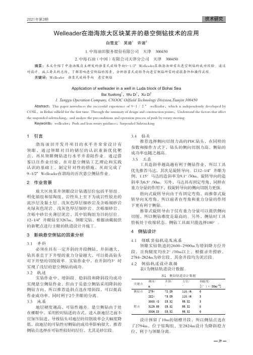 Welleader在渤海旅大区块某井的悬空侧钻技术的应用