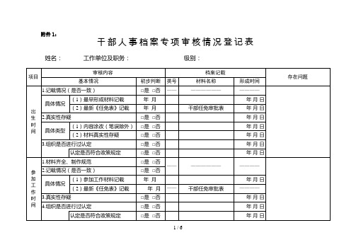 干部人事档案专项审核情况登记表-模板