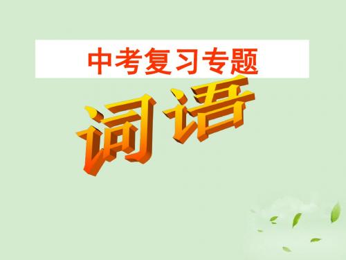 浙江省宁波市北仑区江南中学中考语文复习专题《词语》课件