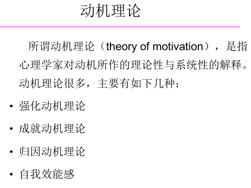 动机理论-PPT精品文档