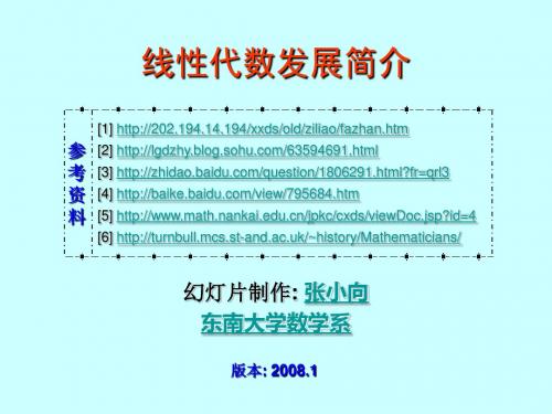 线性代数发展简介(PPT 78张)