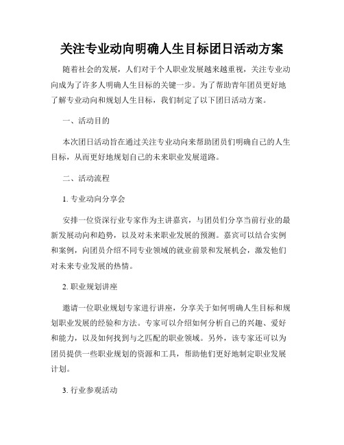 关注专业动向明确人生目标团日活动方案