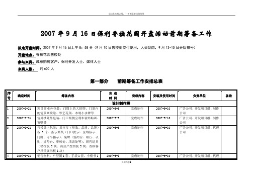 保利开盘活动方案