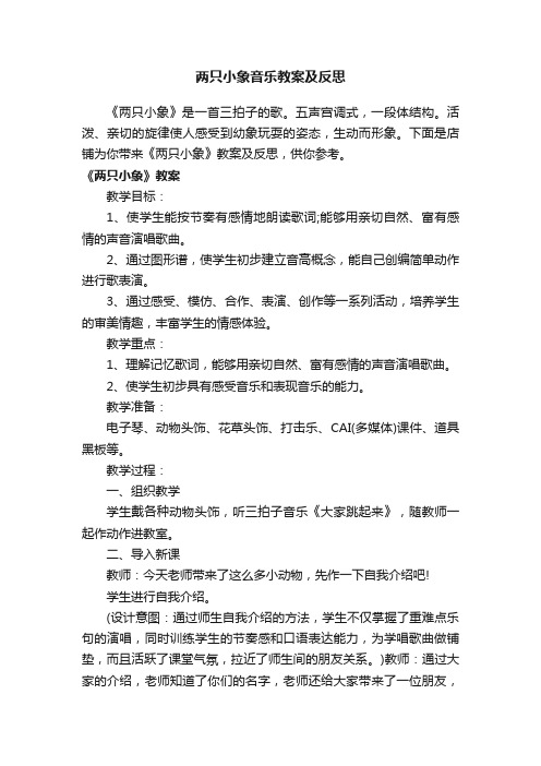 两只小象音乐教案及反思