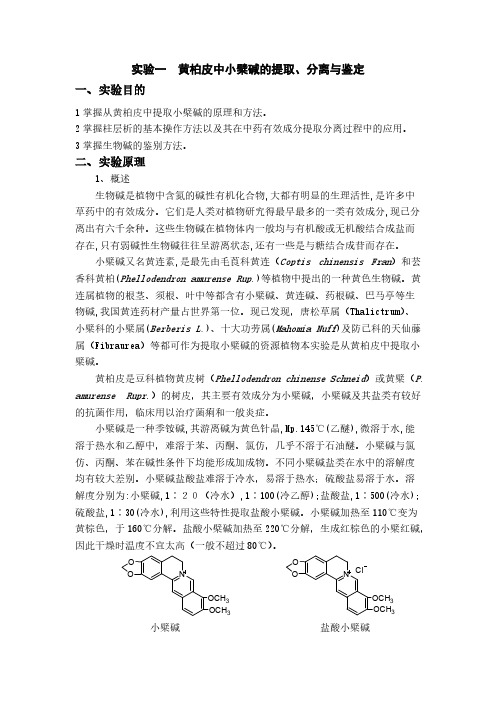 实验一  黄柏皮中小檗碱的提取-推荐下载