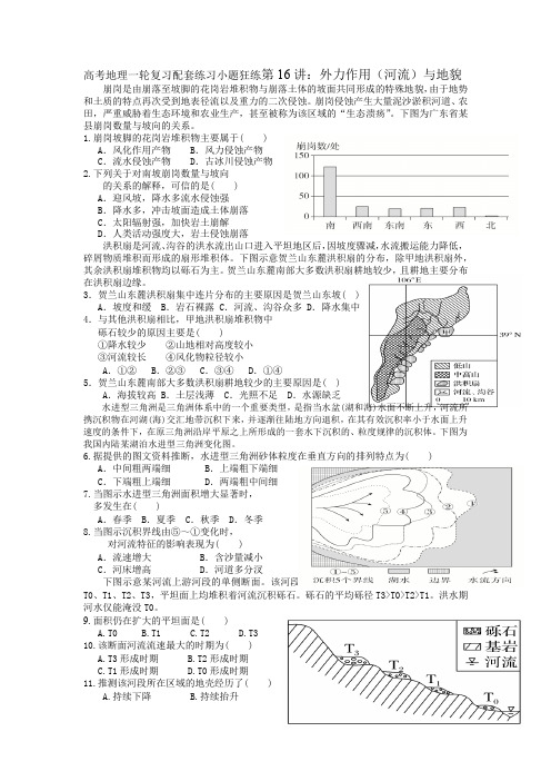 人教版2024年高考一轮复习地理考点《第16讲：外力作用(河流)与地貌》配套练习