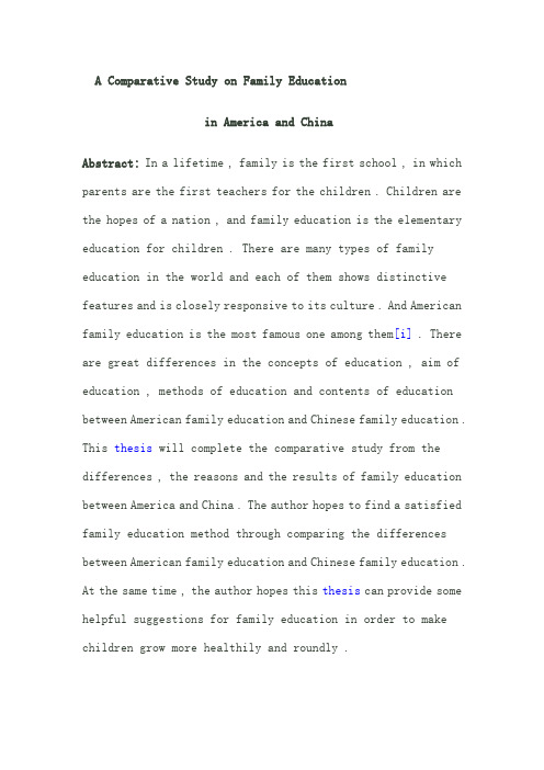 A Comparative Study on Family Education