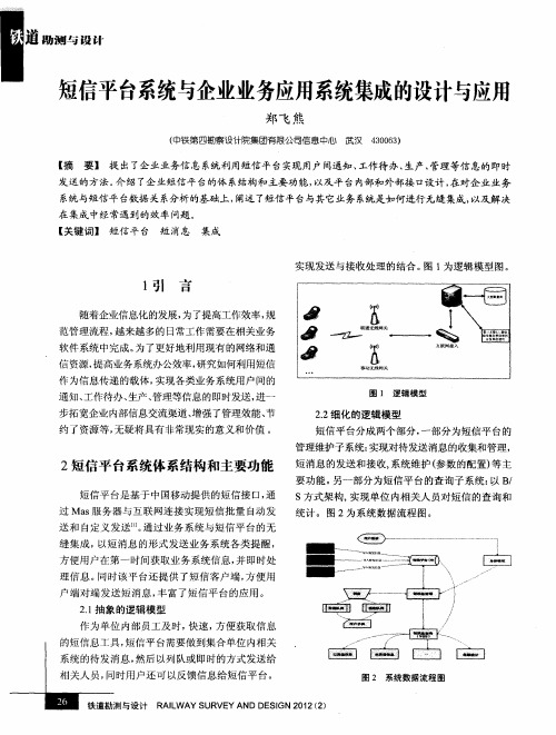 短信平台系统与企业业务应用系统集成的设计与应用