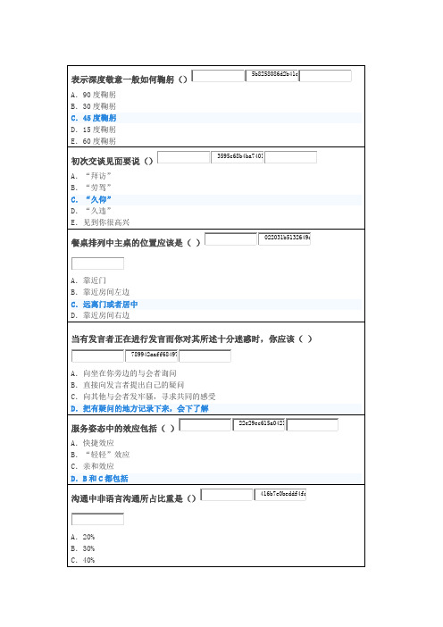 职业礼仪作业