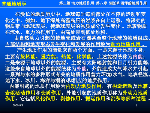 08第八章湖泊和沼泽的地质作用PPT精品文档52页