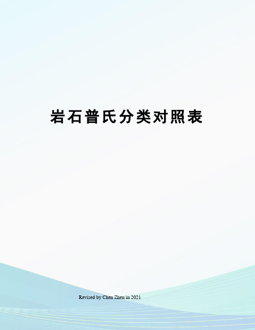 岩石普氏分类对照表