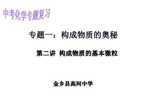 初三化学鲁教版专题一构成物质的奥秘-构成物质的基本微粒