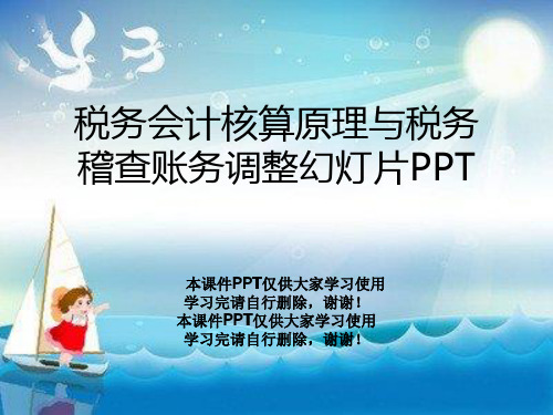 税务会计核算原理与税务稽查账务调整幻灯片PPT