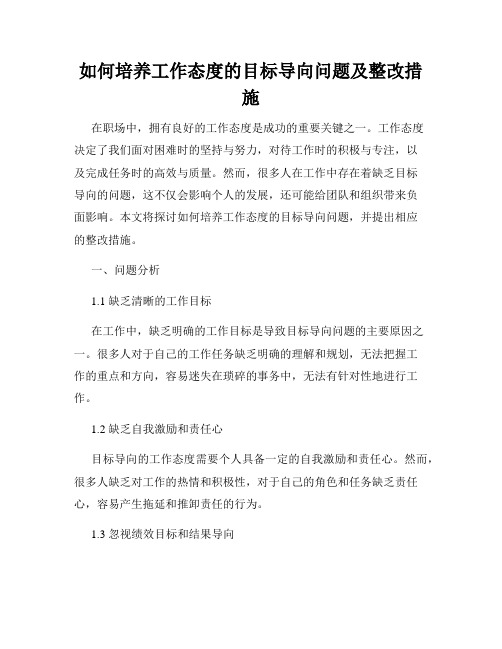 如何培养工作态度的目标导向问题及整改措施