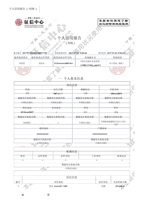 完整版个人征信报告(水印)