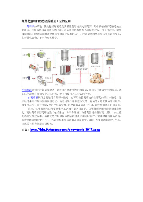 红葡萄酒和白葡萄酒的酿造工艺的区别