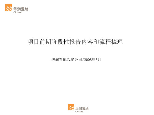 项目前期阶段性报告内容和流程梳理概论