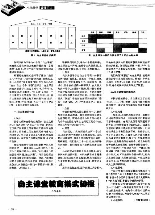 自主课堂教育模式初探