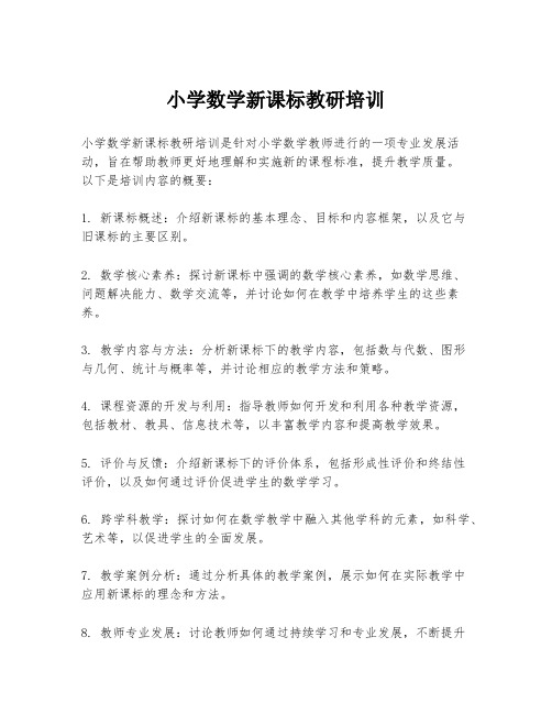 小学数学新课标教研培训