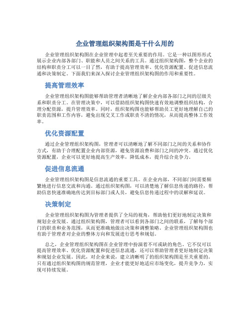 企业管理组织架构图是干什么用的