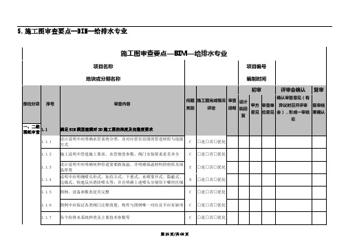 BIM模型施工图审查要点-给排水专业