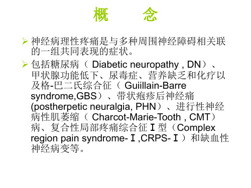 某医院神经病理性疼痛的诊断和治疗进展分析PPT课件