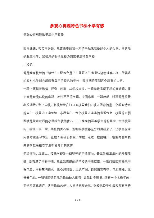 参观心得观特色书法小学有感