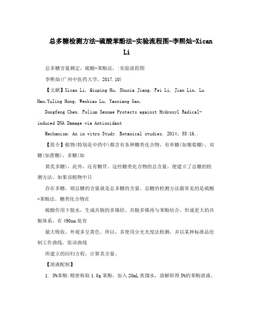 总多糖检测方法-硫酸苯酚法-实验流程图-李熙灿-XicanLi